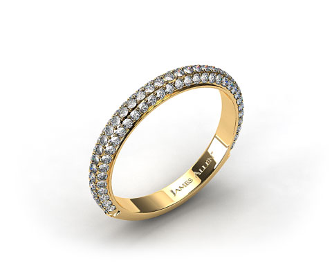 18k Yellow Gold 1.15ctw Rounded Pave Set Diamond Wedding Ring